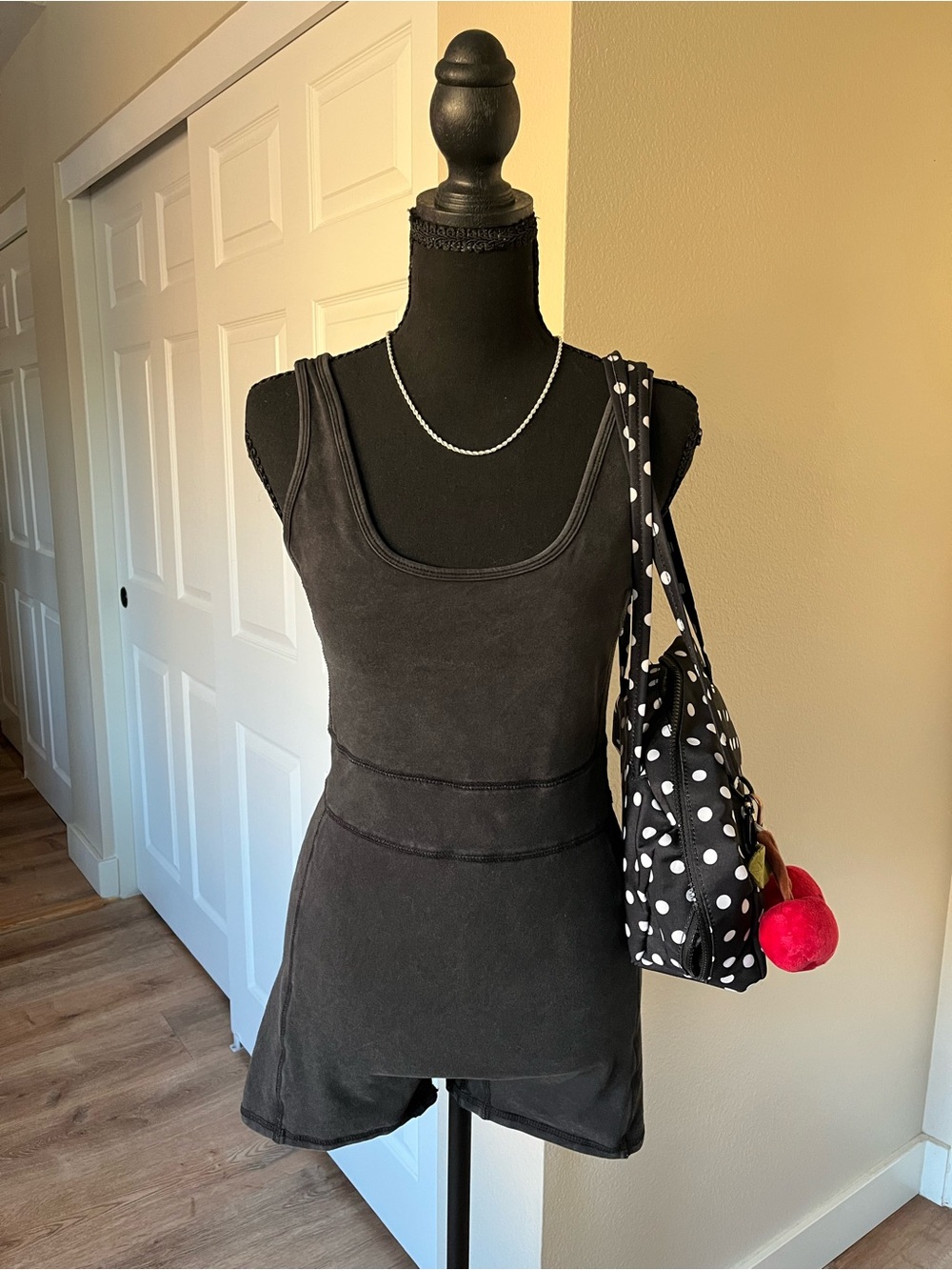 Arizona Black Crisscross Back Romper Medium